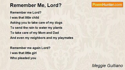 Meggie Gultiano - Remember Me, Lord?