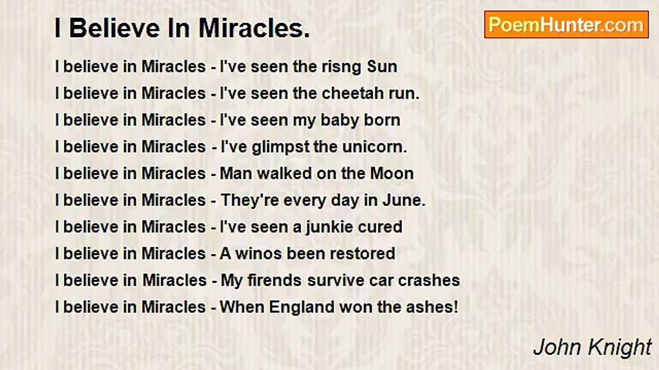 John Knight - I Believe In Miracles.