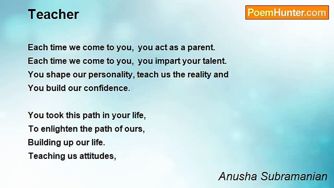 Anusha Subramanian - Teacher