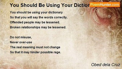 Obed dela Cruz - You Should Be Using Your Dictionary