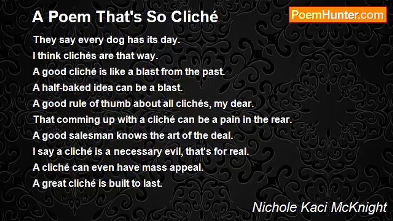 Nichole Kaci McKnight - A Poem That's So Cliché