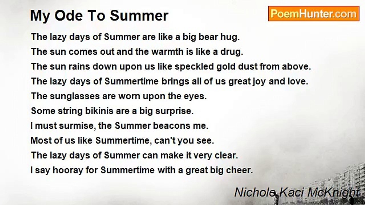Nichole Kaci McKnight - My Ode To Summer