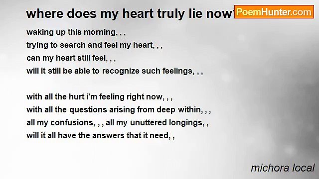 michora local - where does my heart truly lie now? ? ?
