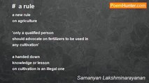 Samanyan Lakshminarayanan - #  a rule