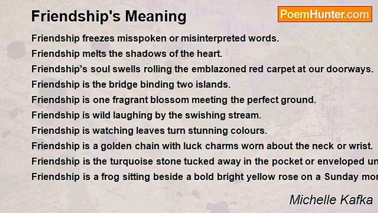 Michelle Kafka - Friendship's Meaning