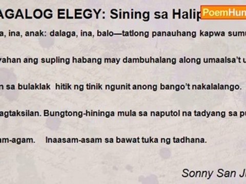 Sonny San Juan, Jr. - TAGALOG ELEGY: Sining sa Halip na Dasal