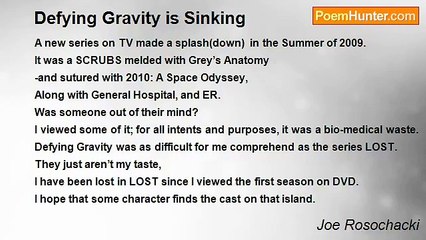 Joe Rosochacki - Defying Gravity is Sinking