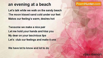 vijay menon - an evening at a beach