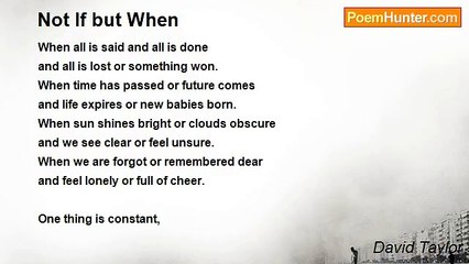 David Taylor - Not If but When