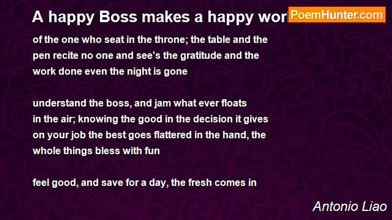 Antonio Liao - A happy Boss makes a happy works