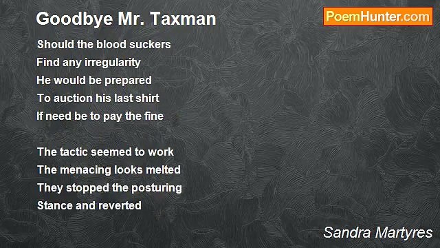 Sandra Martyres - Goodbye Mr. Taxman