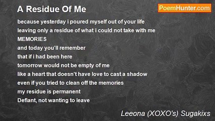 Leeona (XOXO's) Sugakixs - A Residue Of Me