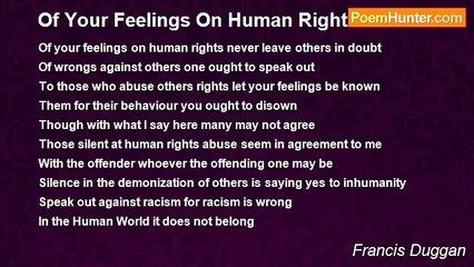 Francis Duggan - Of Your Feelings On Human Rights