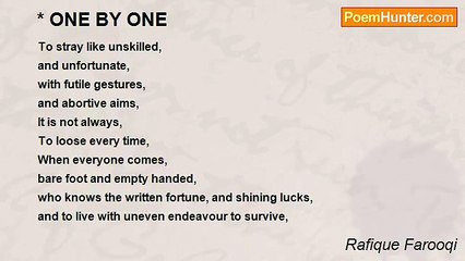 Rafique Farooqi - * ONE BY ONE