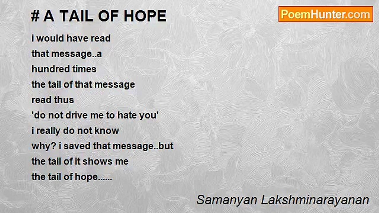 Samanyan Lakshminarayanan - # A TAIL OF HOPE
