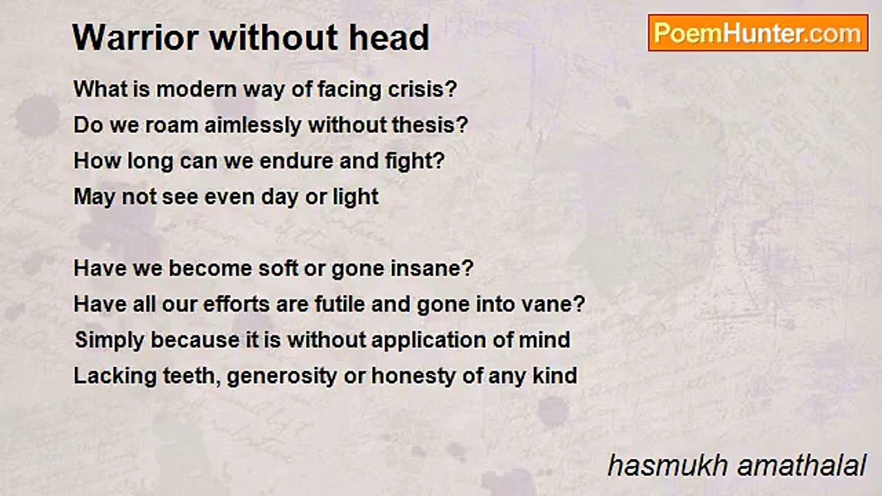 hasmukh amathalal - Warrior without head