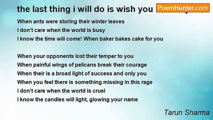 Tarun Sharma - the last thing i will do is wish you birthday