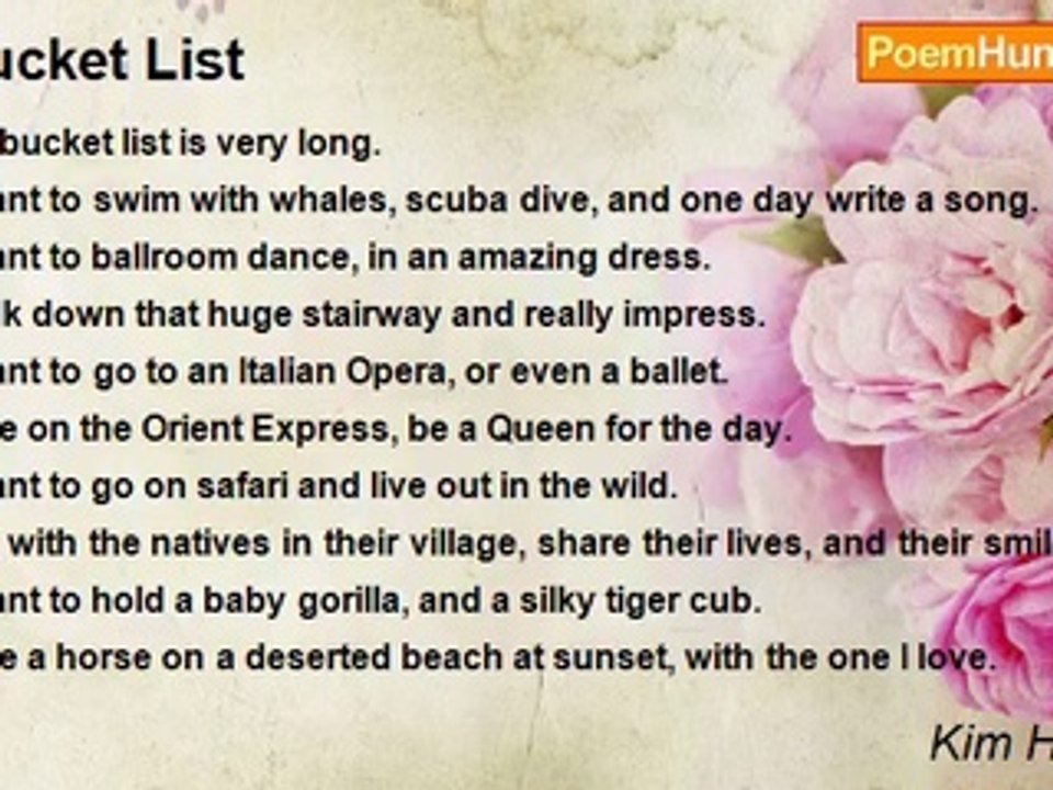 Kim Hoolihan - Bucket List