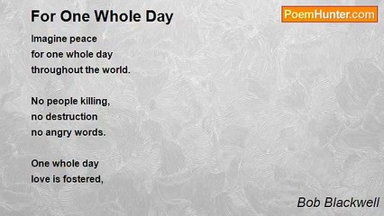 Bob Blackwell - For One Whole Day