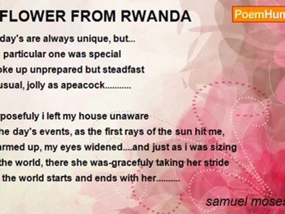 samuel moses okello - A FLOWER FROM RWANDA