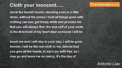 Antonio Liao - Cloth your innocent.....