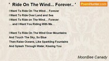 MoonBee Canady - '  Ride On The Wind... Forever.. '