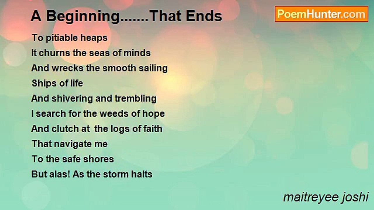 maitreyee joshi - A Beginning.......That Ends
