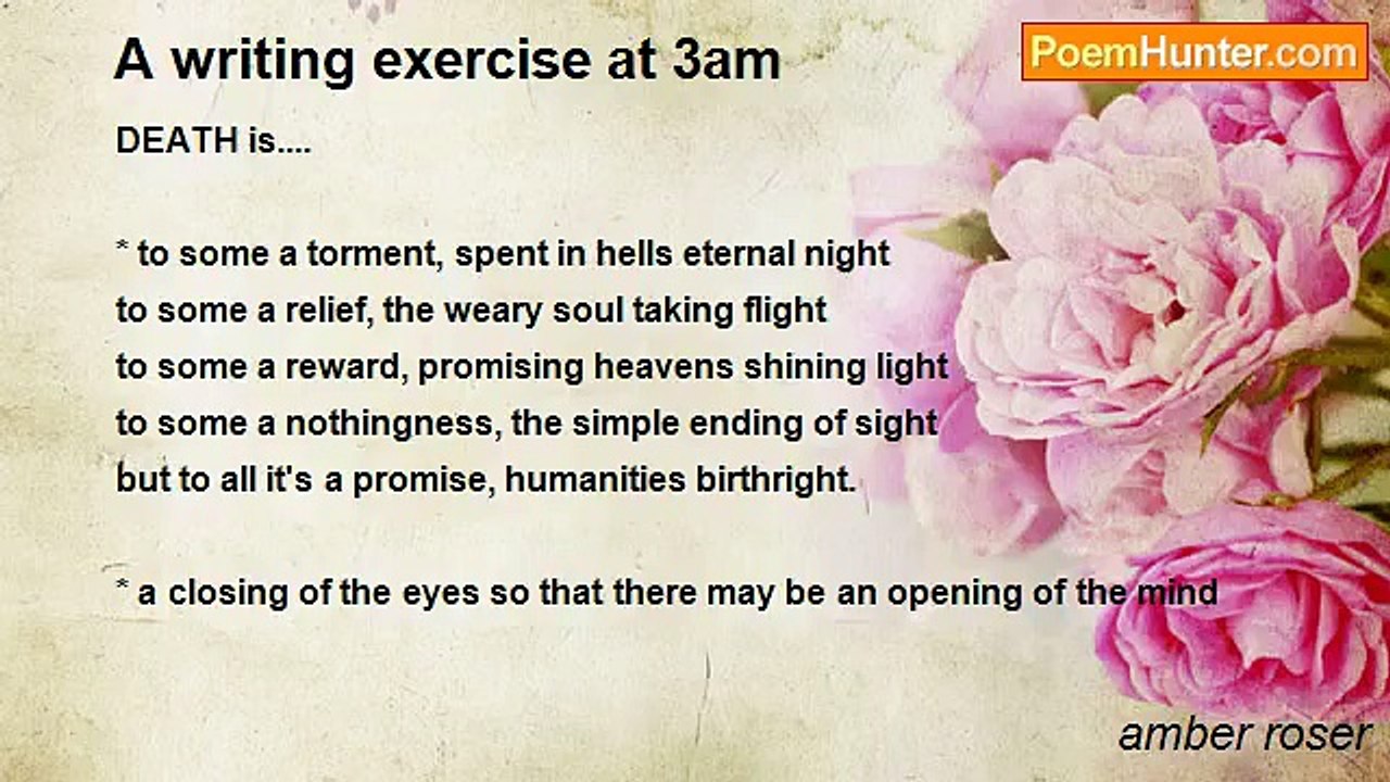 amber roser - A writing exercise at 3am