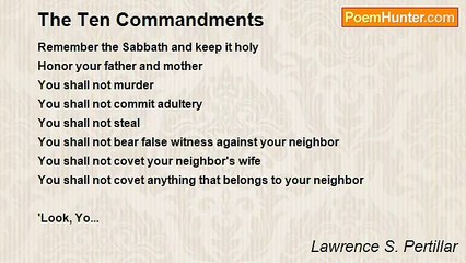Lawrence S. Pertillar - The Ten Commandments