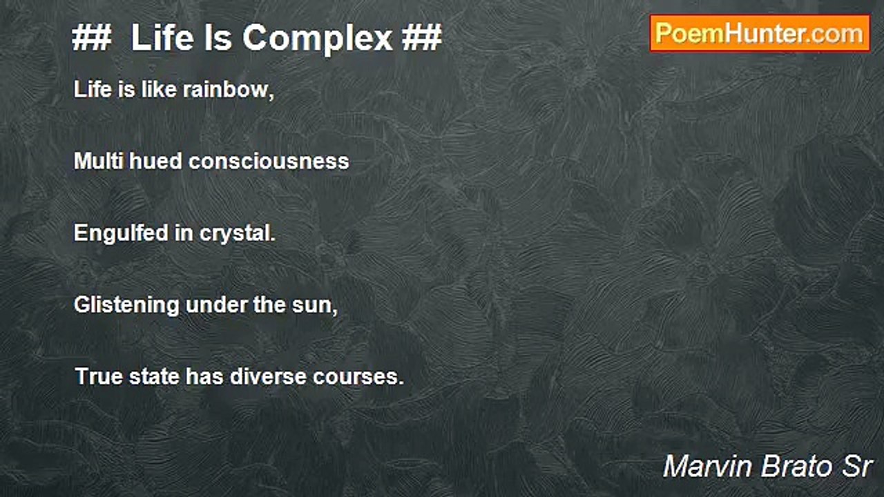 Marvin Brato Sr - ##  Life Is Complex ##
