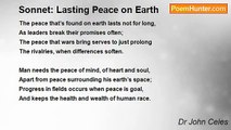 Dr John Celes - Sonnet: Lasting Peace on Earth