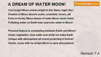 Ramesh T A - A DREAM OF WATER MOON!