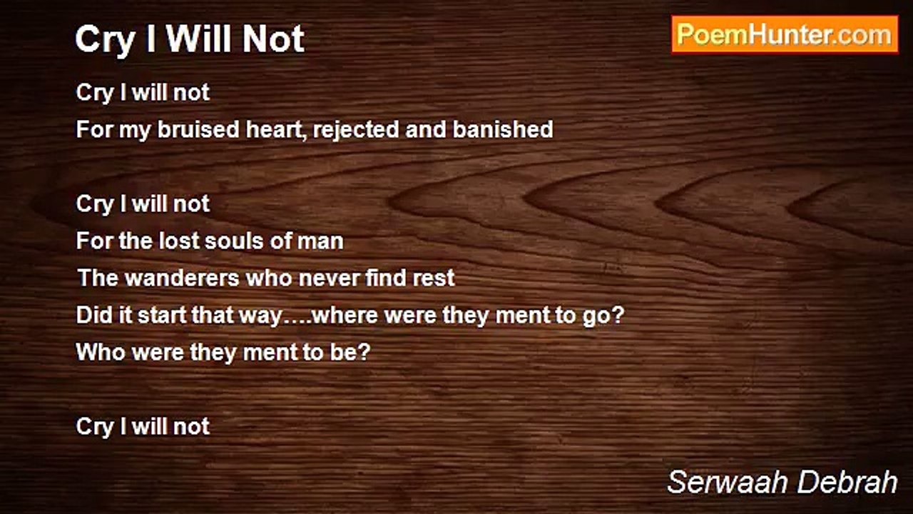 Serwaah Debrah - Cry I Will Not