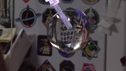 Space station astronauts grow a water bubble
