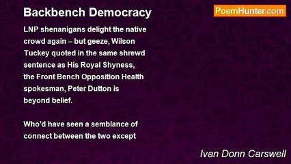 Ivan Donn Carswell - Backbench Democracy