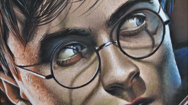 Hyperrealistic speed painting of Harry Potter