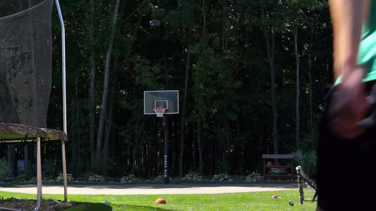 'Frontflip to backflip' basketball trick shot