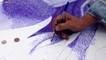 Artist creates realistic Bob Marley pen portrait