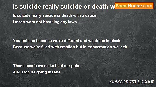 Aleksandra Lachut - Is suicide really suicide or death with a cause