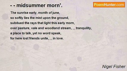 Nigel Fisher - - - midsummer morn'.