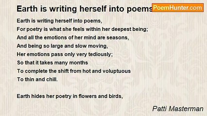 Patti Masterman - Earth is writing herself into poems