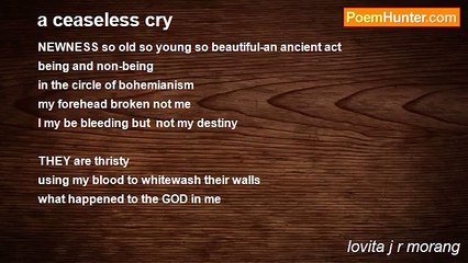 lovita j r morang - a ceaseless cry
