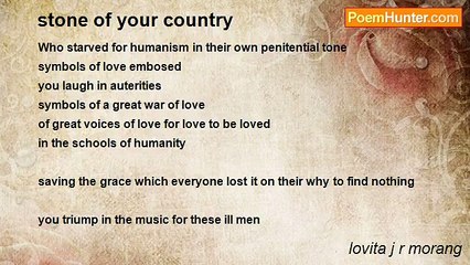 lovita j r morang - stone of your country