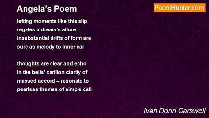 Ivan Donn Carswell - Angela’s Poem