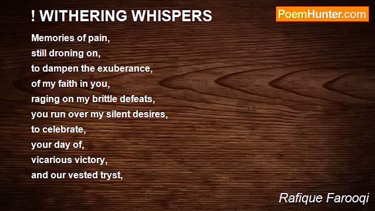 Rafique Farooqi - ! WITHERING WHISPERS