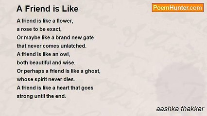 aashka thakkar - A Friend is Like