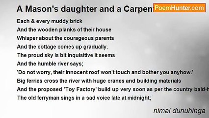 nimal dunuhinga - A Mason's daughter and a Carpenter's son