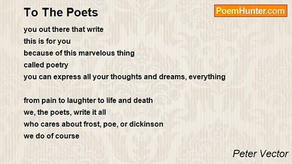 Peter Vector - To The Poets