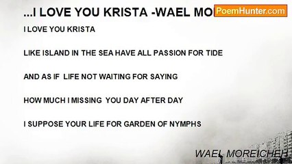 WAEL MOREICHEH - ...I LOVE YOU KRISTA -WAEL MOREICHEH