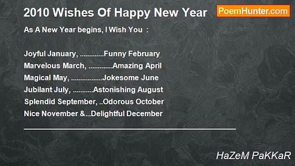 HaZeM PaKKaR - 2010 Wishes Of Happy New Year   ! !